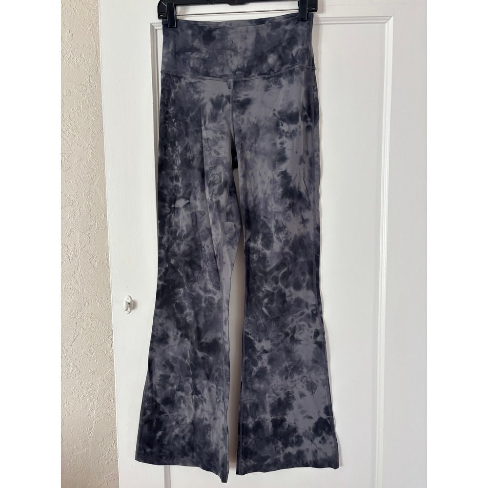 Lululemon Align High Rise Wide Leg Pants Diamond Dye Graphite Grey Size 8 (flaw)
